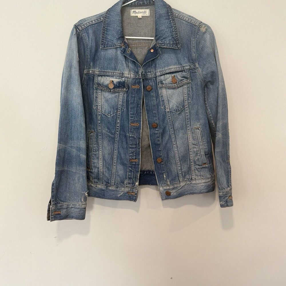 Madewell The Jean Jacket Women Size Small Blue Denim 100% Cotton 1655 - Picture 3 of 14